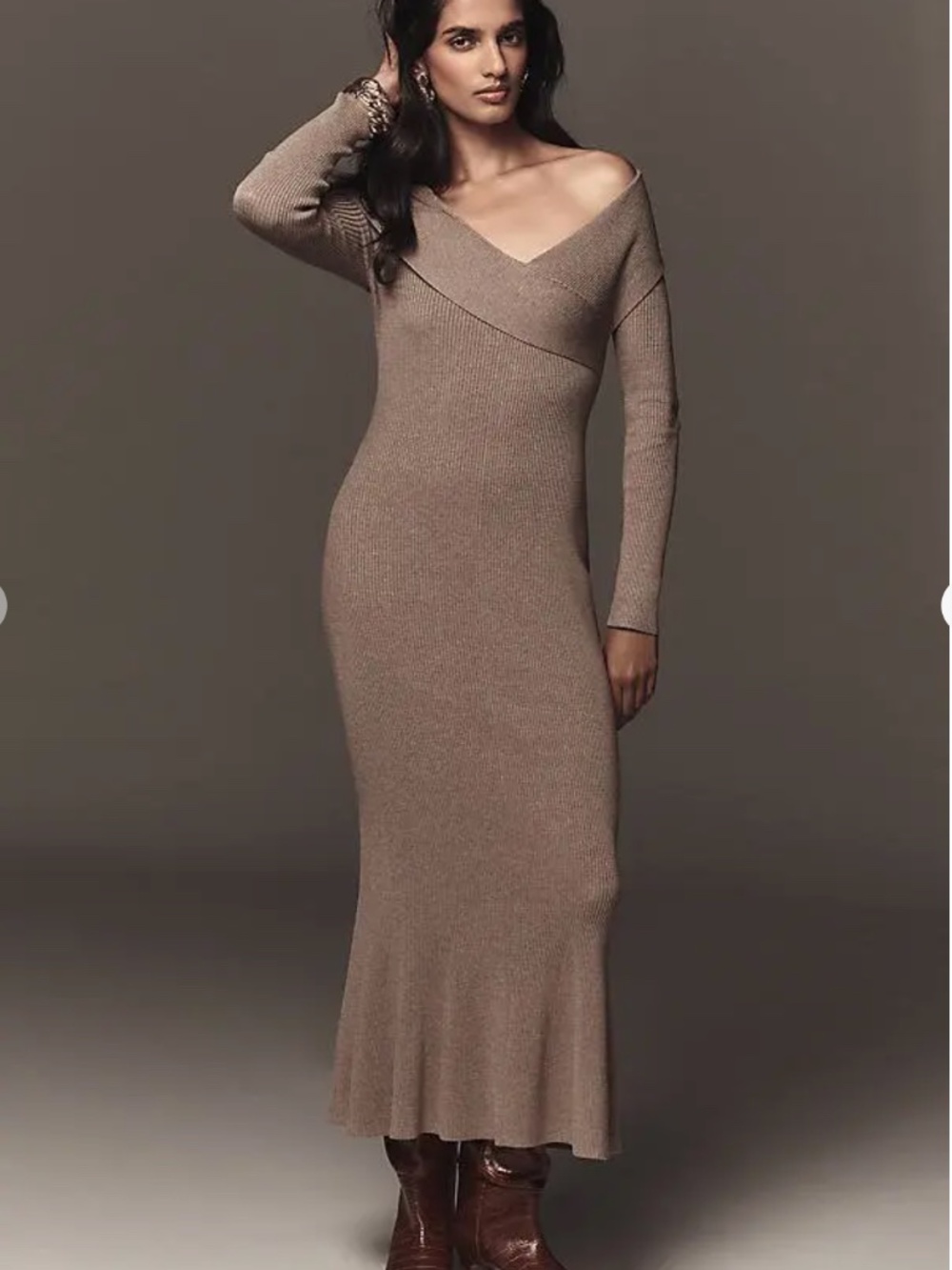 off-shoulder slim dress